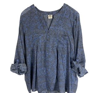 DC JEANS plus size Blue Patterned Women's Top size2x